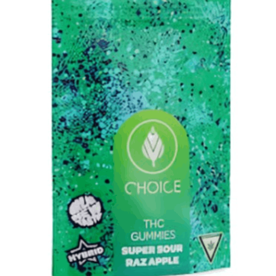 100mg Gummies - Super Sour Raz Apple